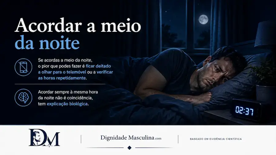 Homem acordado a meio da noite, insónia e nictúria depois dos 40