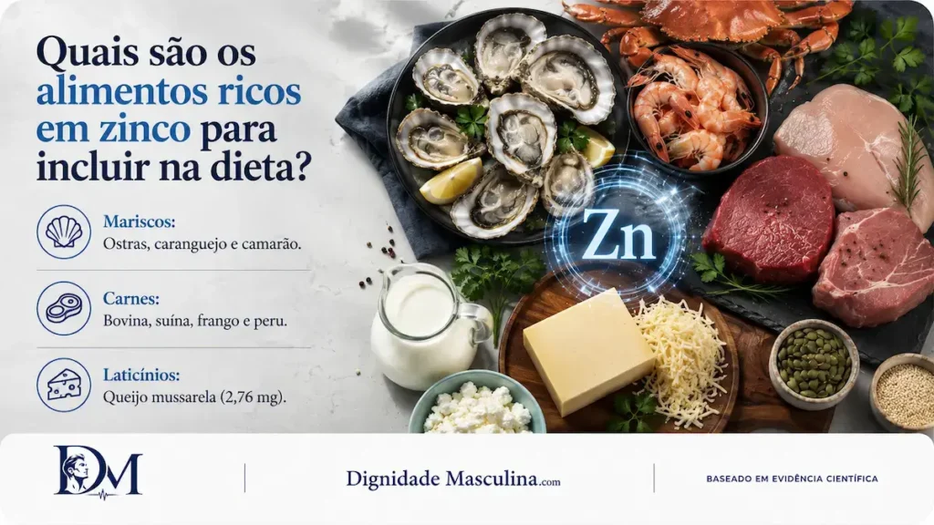 Alimentos ricos em zinco, ostras carne vermelha sementes de abóbora