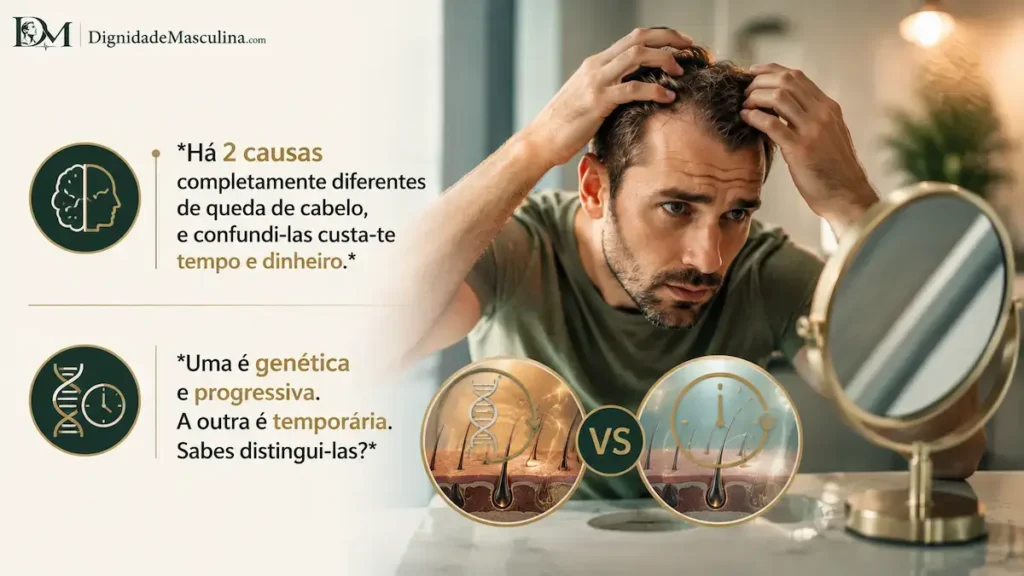 Causas da queda de cabelo, DHT e genética masculina