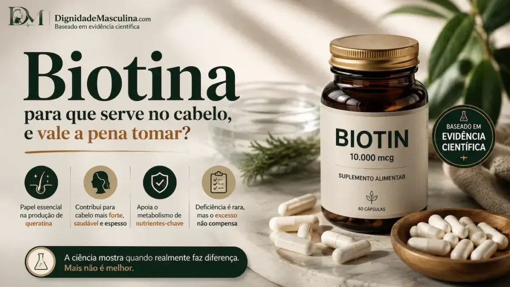 Suplemento de biotina para queda de cabelo, cápsulas
