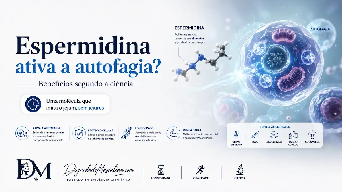 Espermidina, poliamina ligada à autofagia e longevidade.
