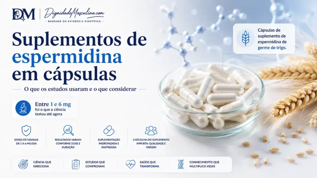 Cápsulas de suplemento de espermidina de germe de trigo.