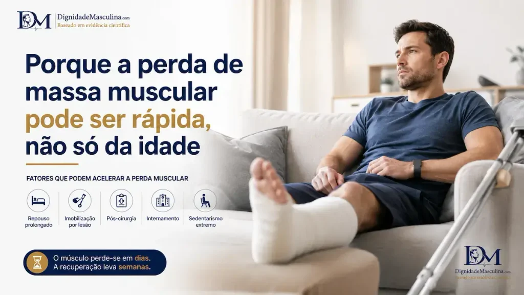 Período de repouso ou imobilização como causa de perda rápida de massa muscular