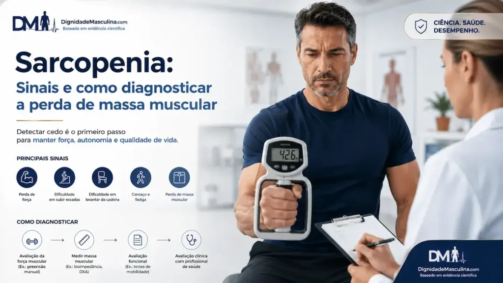 Teste de força de preensão da mão para avaliar sarcopenia