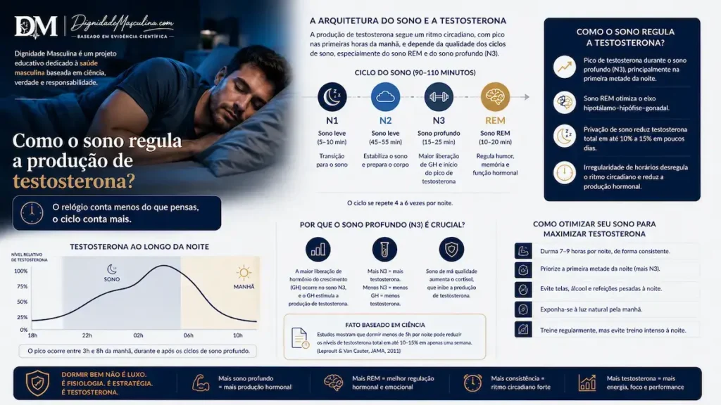 Ciclo do sono e produção de testosterona, arquitectura REM.