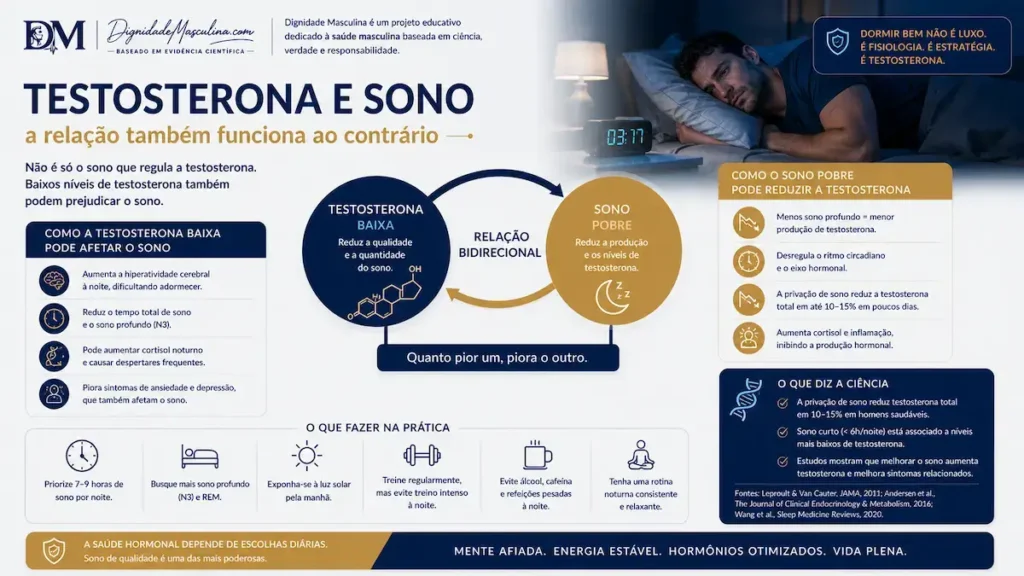 Testosterona baixa e insónia, relação bidireccional.