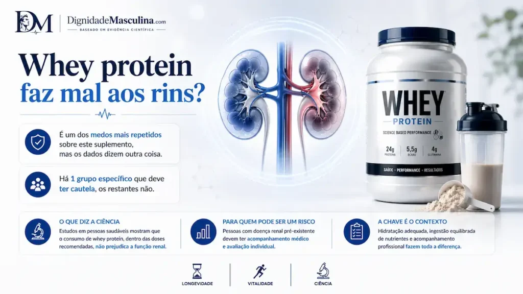 Whey protein e função renal, segurança em adultos saudáveis.