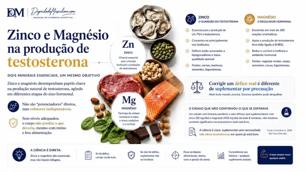O zinco e o magnésio na produção de testosterona.