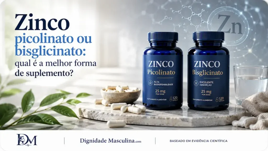 Suplemento de zinco picolinato bisglicinato cápsulas frasco.