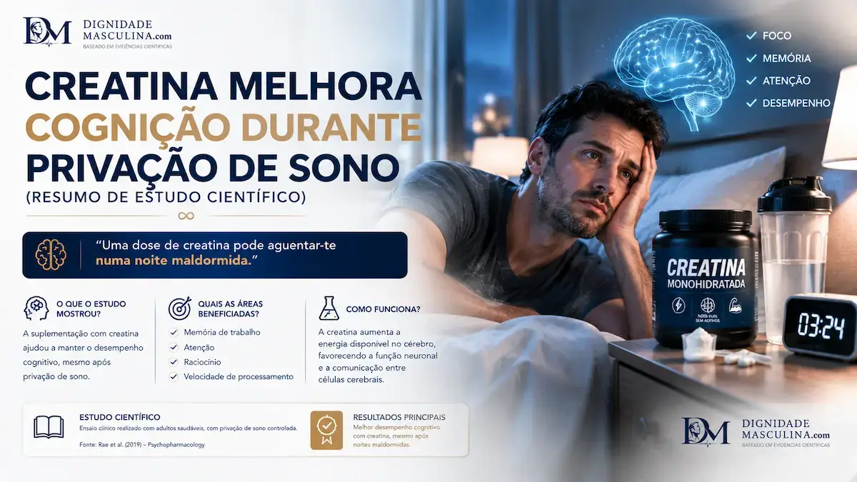 Creatina melhora cognição durante privação de sono (resumo de estudo científico)